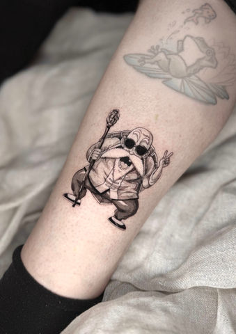 Tatouage cartoon darkwork à Aix-en-Provence au salon La Fratrie.