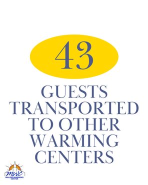 43 guests transported to other warming centers