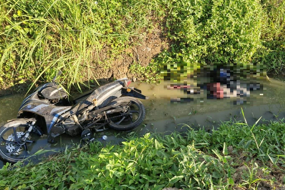 Penunggang Motosikal Maut Terjunam Ke Dalam Parit