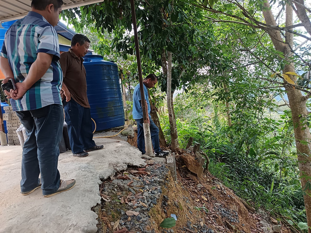 Hujan lebat, rumah penduduk Kg Bongol, Kadamaian diancam tanah runtuh
