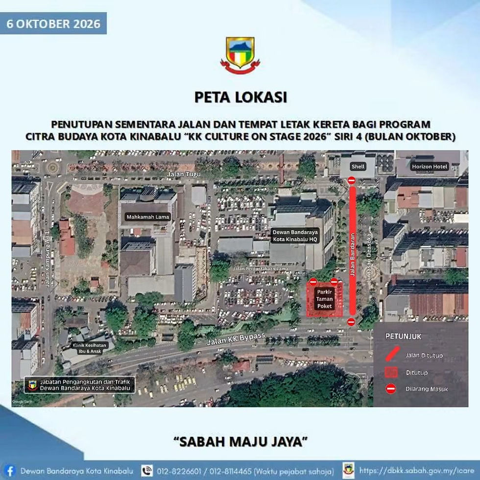 DBKK Tutup Jalan Bandaran, Taman Poket Sempena KK Culture On Stage 2026