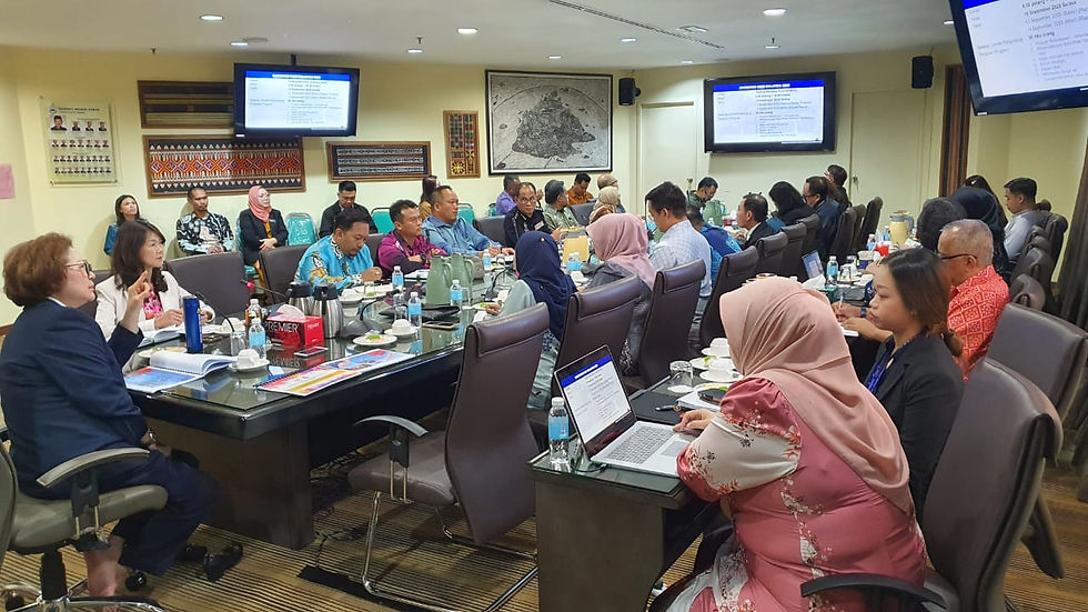 Liew (seated at left) chairing the first meeting of the 62nd State-level Malaysia Day Celebration Main Committee.