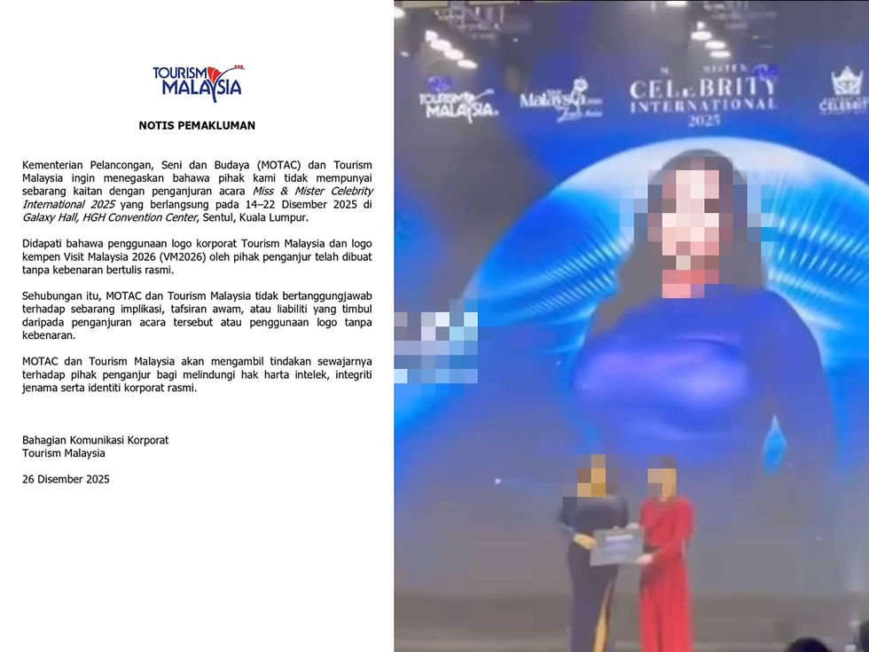Tourism Malaysia nafi kaitan acara Miss & Mister Celebrity International