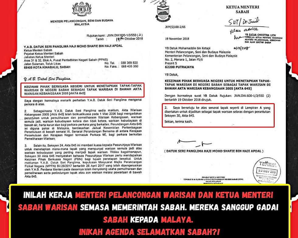 Tular Surat Shafie Setuju Serah Autonomi Sabah Kepada Persekutuan Semasa Menjawat Ketua Menteri