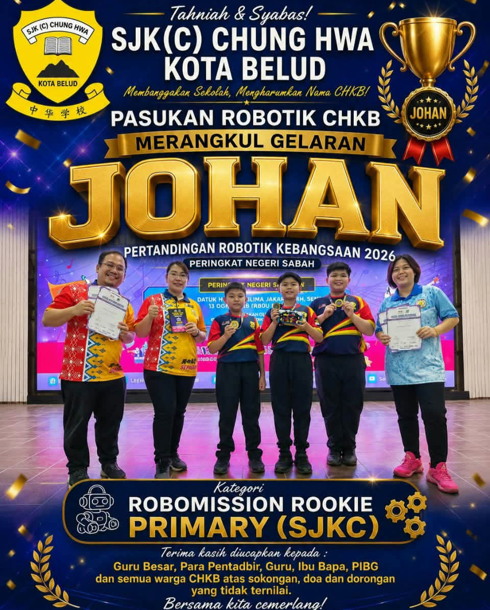 Robotitans T1203 Cetus Sejarah, SJKC Chung Hwa Kota Belud Juara NRC Sabah