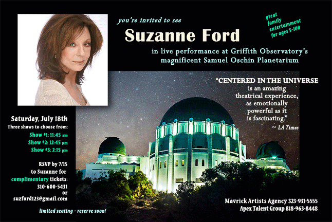 "Centered in the Universe" at the amazing
Griffith Observatory