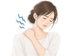 肩の痛みに悩む女性