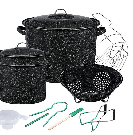 Canning supplies needed for anyone interested in preserving food through water bathing