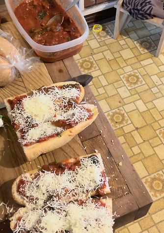 Cheese on french bread