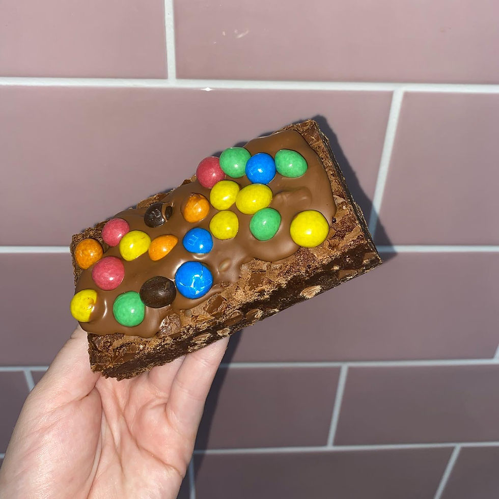 Crispy m&m brownie