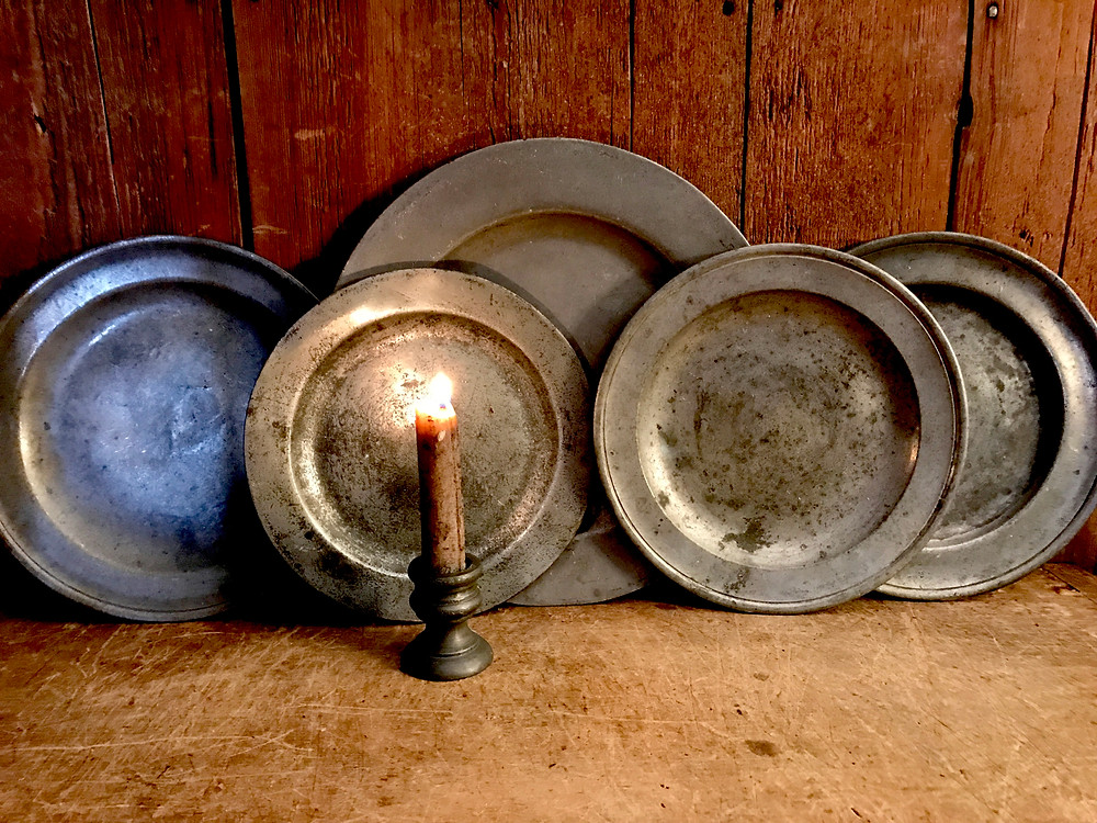Pewter plates from the 1700s
