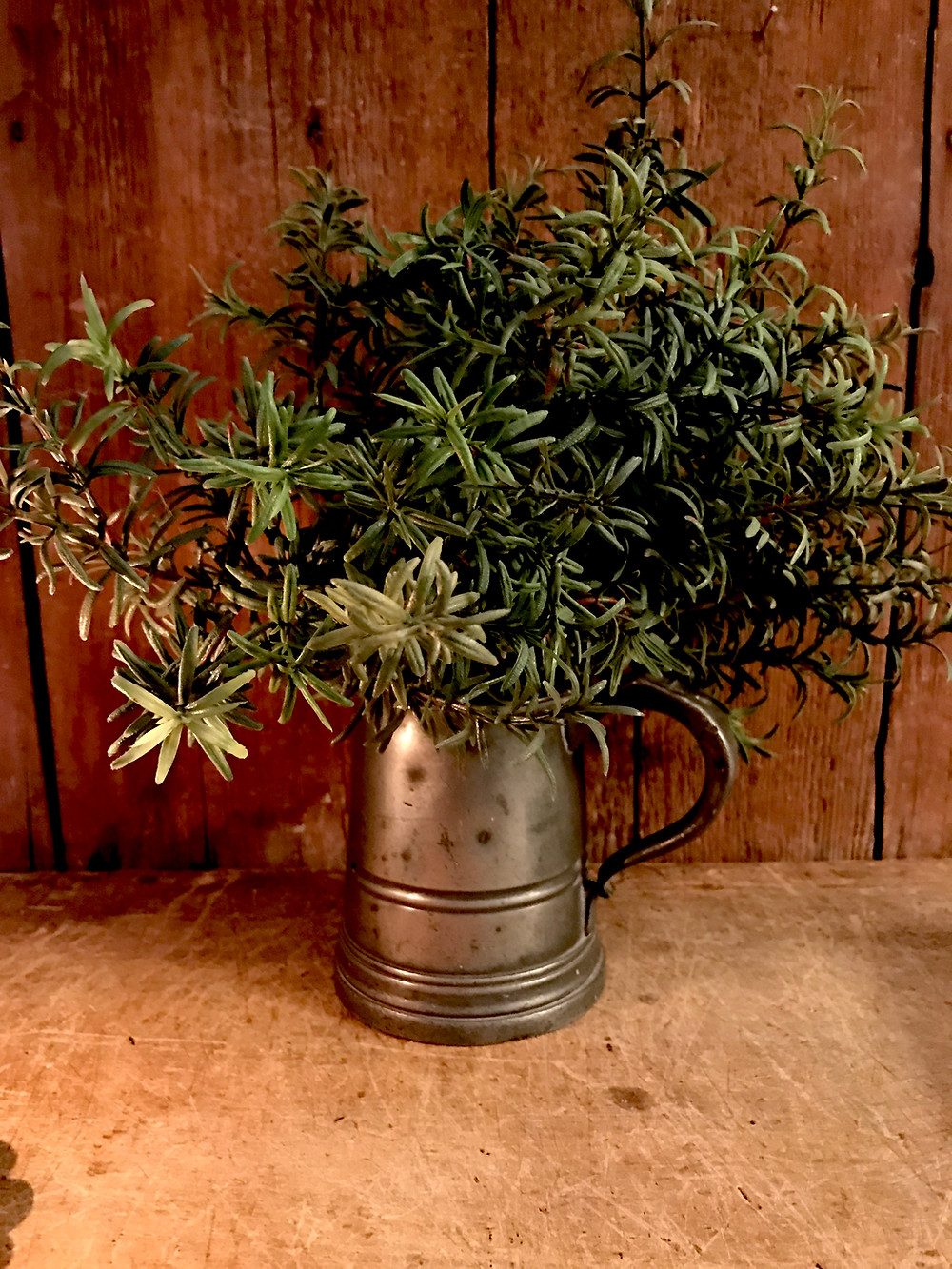 Pewter used for plants and flowers
