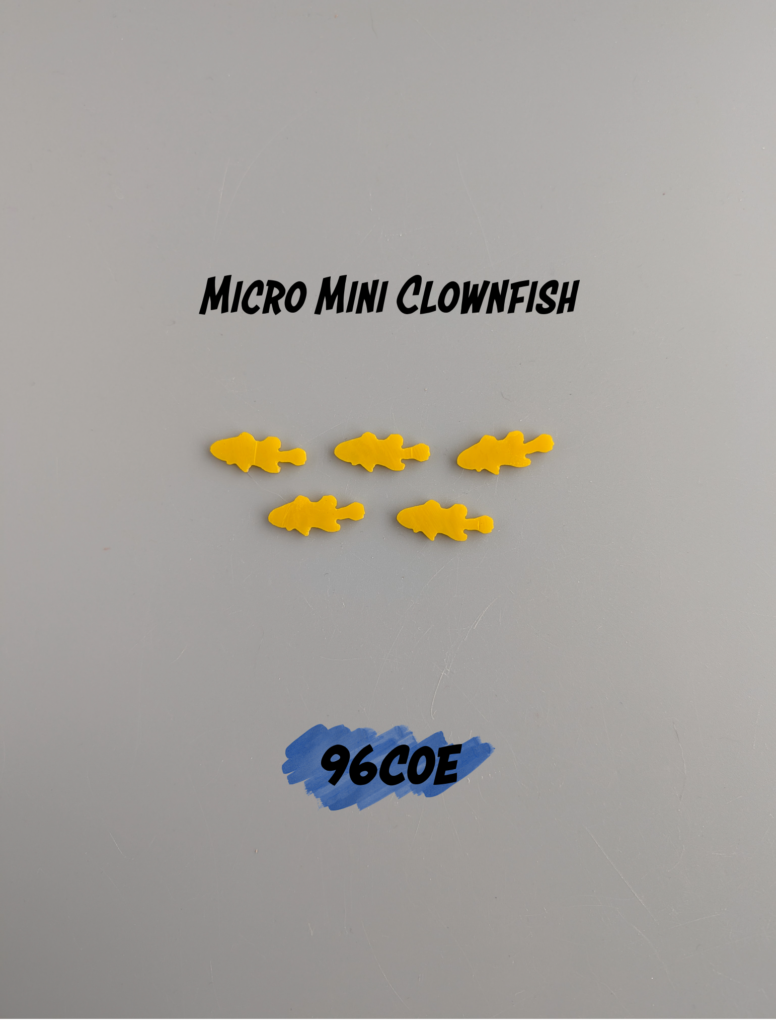 96 COE 1"Wide 5pk Micro Mini Clownfish Fused Glass Precut Shape
