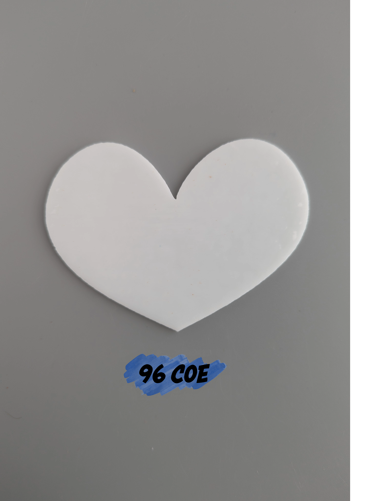 96 COE 3 1/4" Chubby Heart Glass Precut Shape for Fused Stained Glass Artists