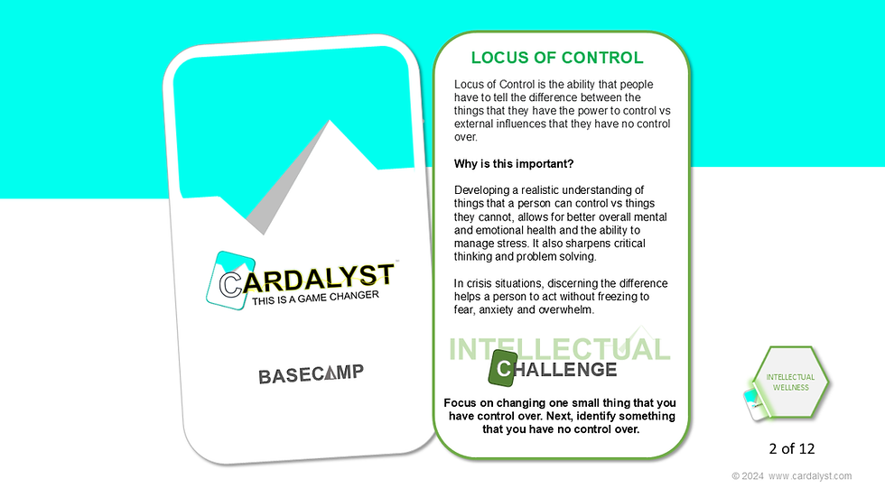 Cardalyst Day 2 - Locus of Control