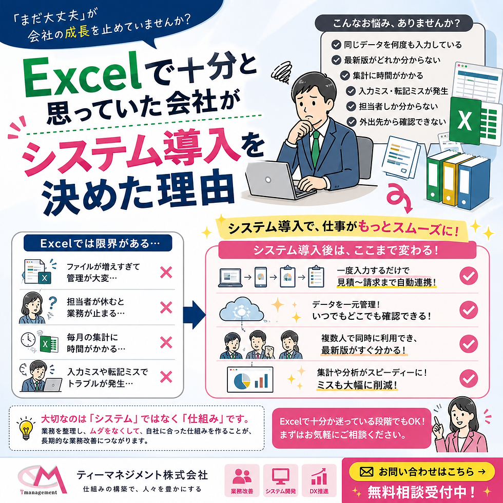 📊 Excelで十分と思っていた会社がシステム導入を決めた理由
