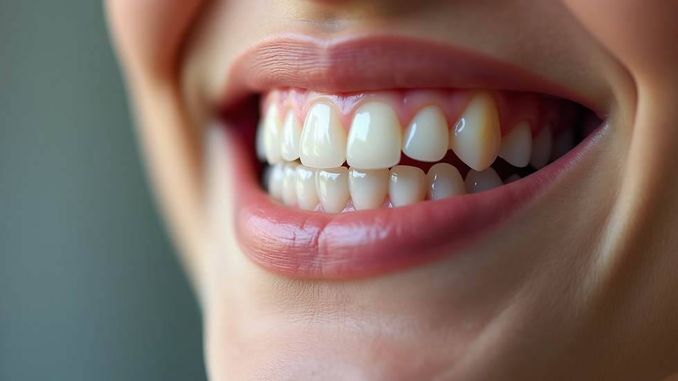 Close-up view of clear aligners on teeth