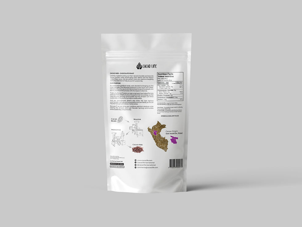 Thumbnail: Organic Cacao Nibs - Chocolate Roast package rear view