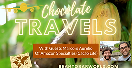 Interview: Cacao Life x Bean To Bar World
"Buckle down because this is a long interview with a lot to digest! Aurelio and Marco are two passionate and intelligent friends who have joined forces to better communities in Peru and educate Peruvians from Lima to the Amazon to make their own chocolate, improve cacao production, and much more. Grab yourself a couple of your favourite single-origin bars, sit back, and enjoy this conversation on cacao and bean-to-bar which meanders as much as the rivers of the Amazon basin. They discuss ideas around the history and geography of Peru and how it relates to cacao, Fairtrade cacao, genetic diversity of Peruvian cacao, Marañón, Incas, cacao conservation, empowering more people to make their own chocolate, and much more!”