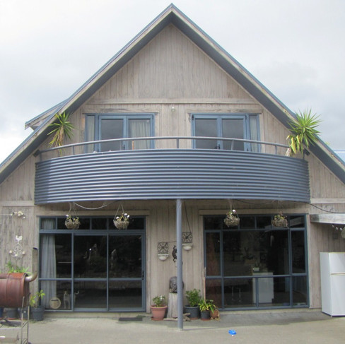 A-frame house before painting