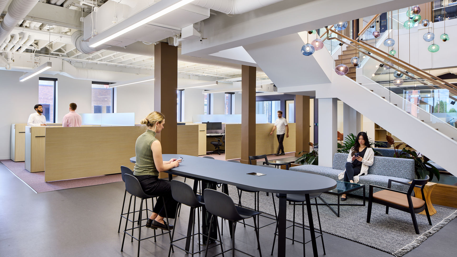 open office, workstations, collaboration