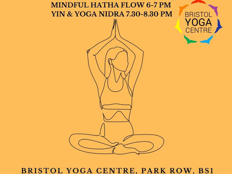 Tonights classes at Bristol Yoga Centre