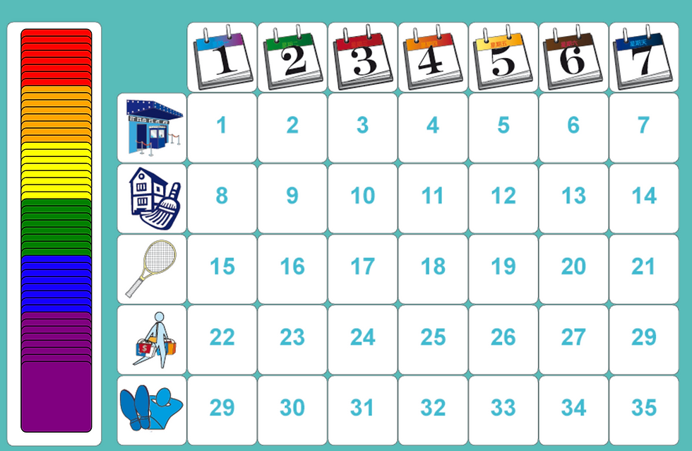 Tic Tac Toe.  ​Days of the week