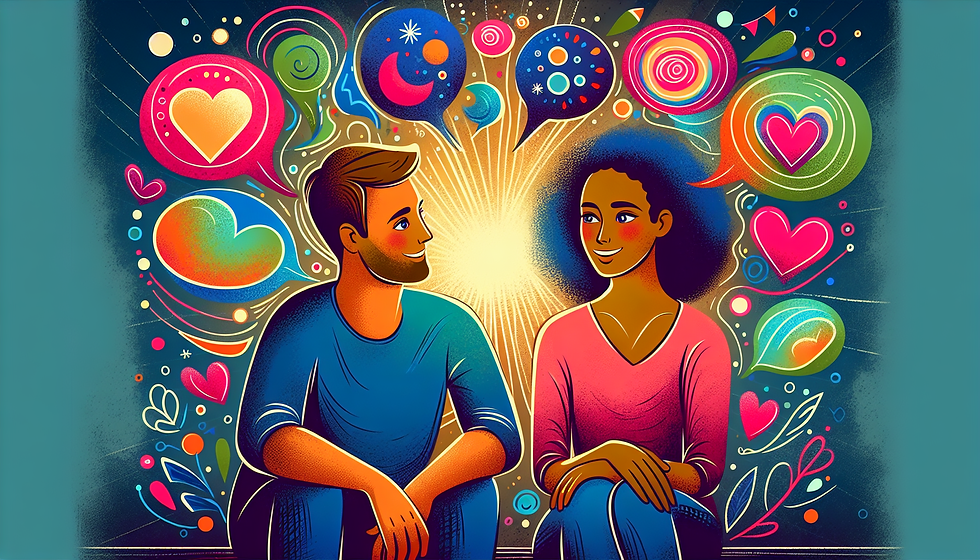 An illustration depicting the importance of healthy communication in a relationship.
