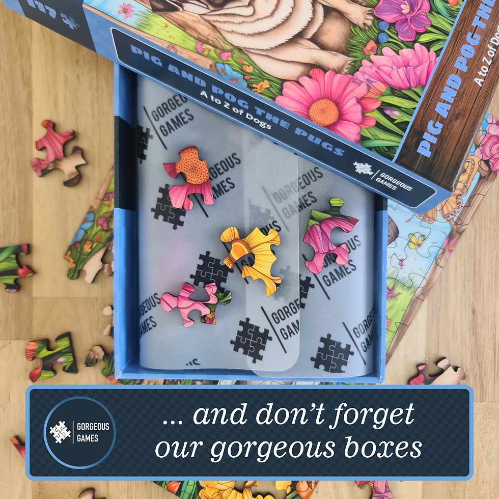 Thumbnail: Pig and Pog The Pugs Small Wooden Puzzle | 140 Pieces & 18cm x 26cm