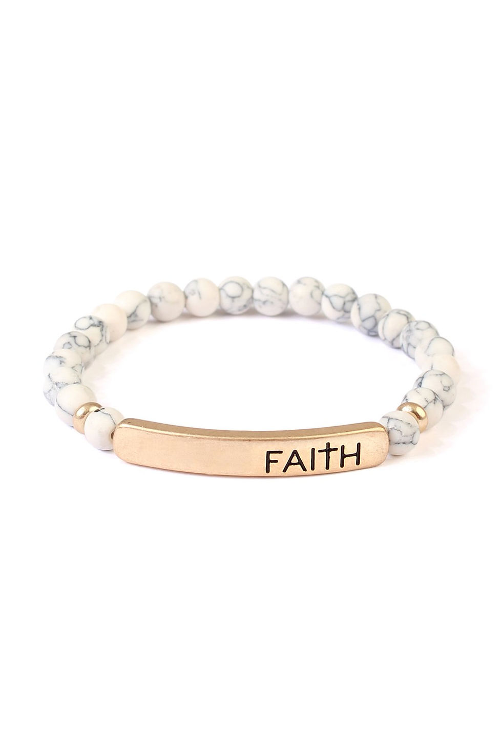 Thumbnail: "Faith" Natural Stone Stretch Bracelet