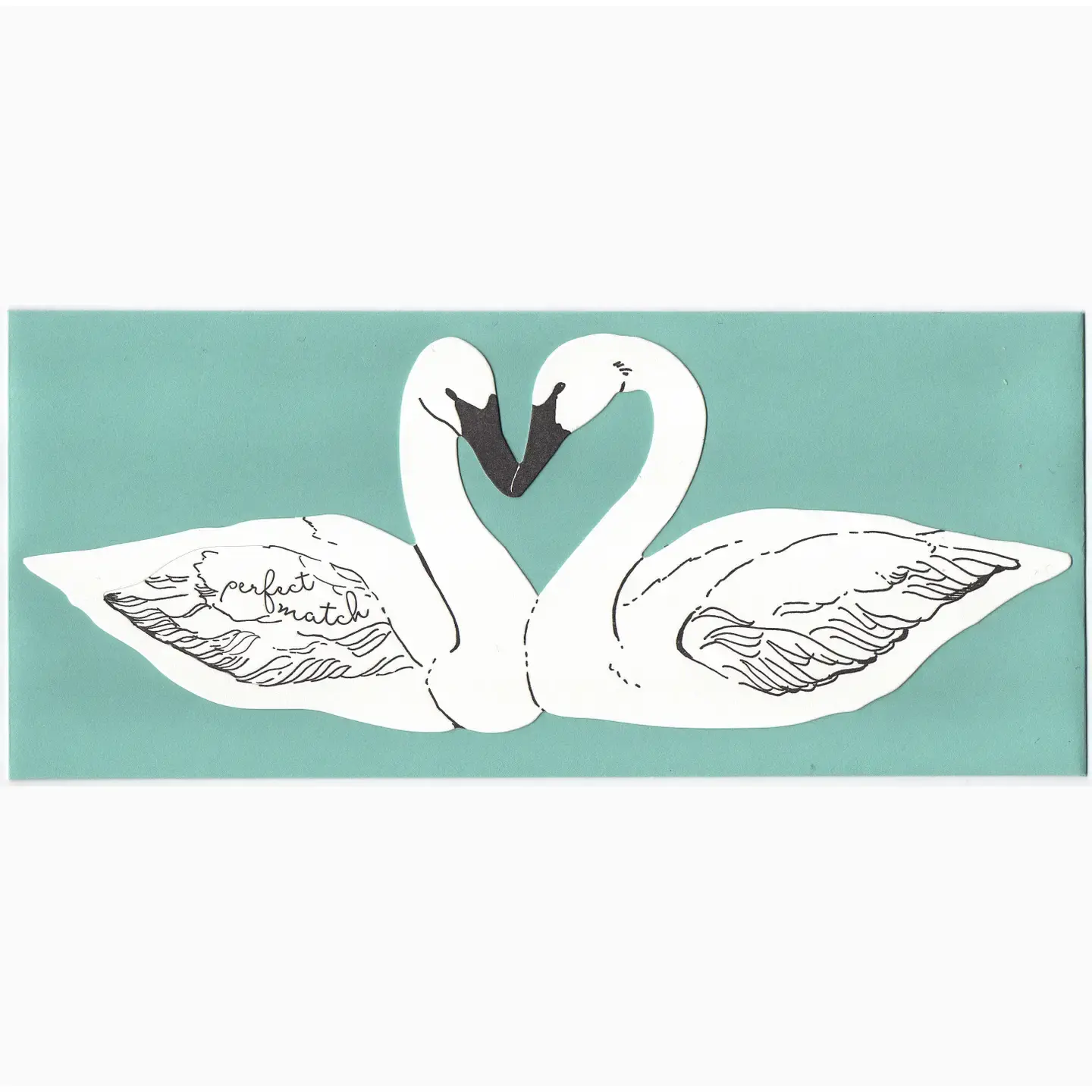 Perfect Match Swans Card/Gift Cardholder