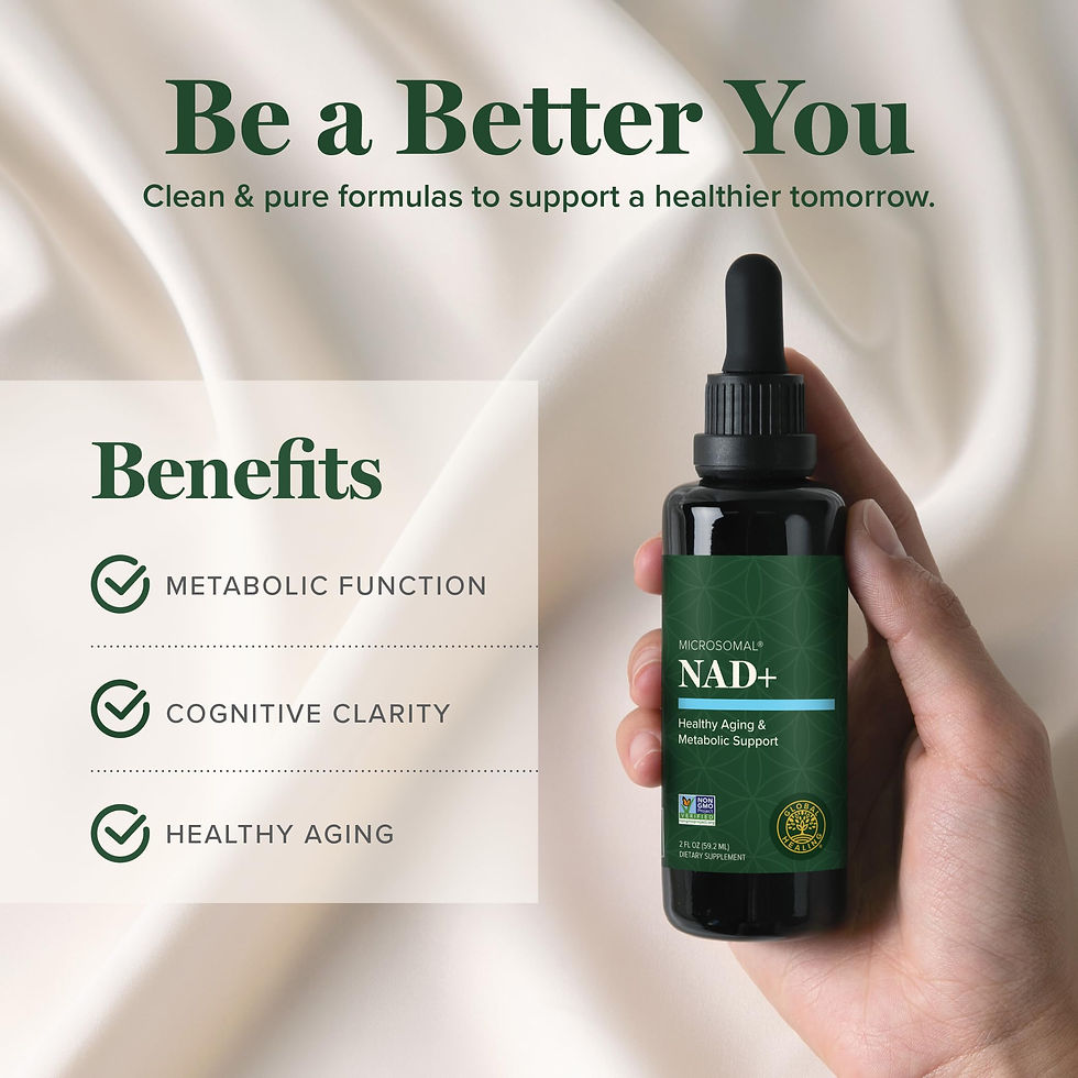 Thumbnail: Global Healing Premium NAD+ Liquid Supplement - Sublingual NAD Drops - Liposo...