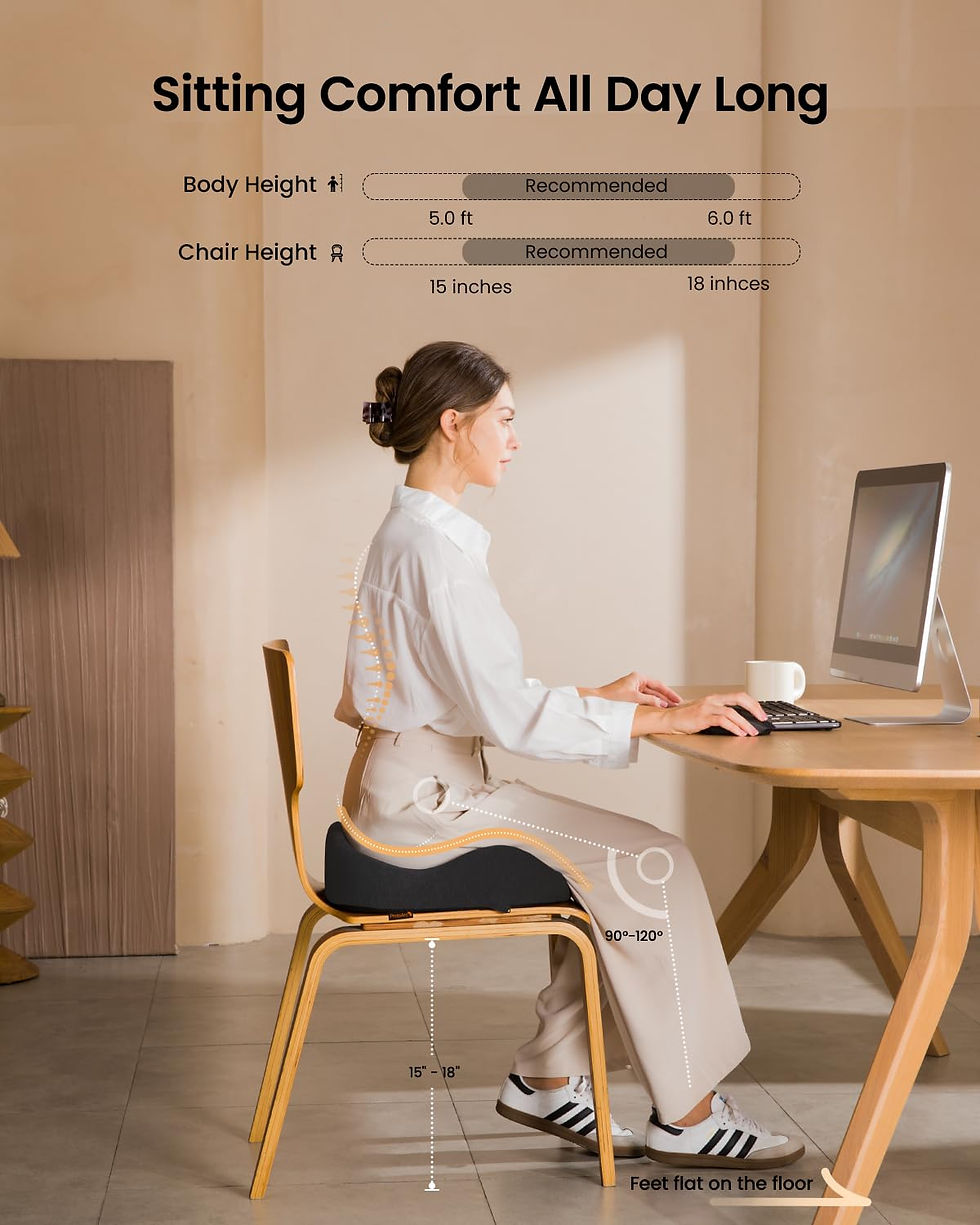 Thumbnail: ProtoArc Seat Cushion, Office Chair Cushion for Sciatica, Coccyx Cushion, Erg...