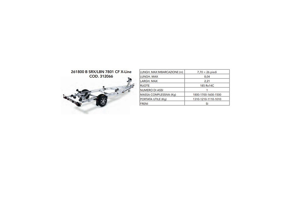 Miniatura: Rimorchio nautico Ellebi cod. 312066 (261800 B SRX/LBN 7801 CF X-LINE)
