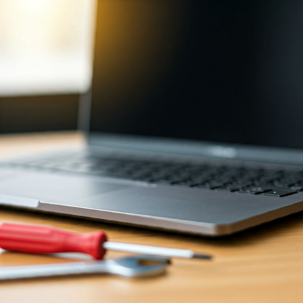 reparando laptop con pantalla negra