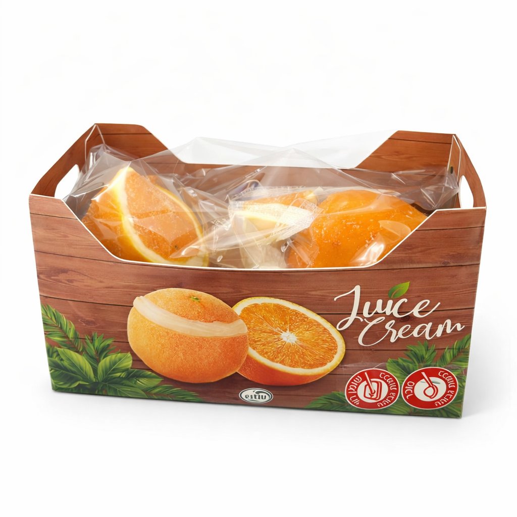 ORANGE MILK ICE IN AN ORANGE SHELL