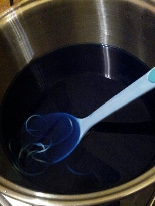 cerulean blue dye bath