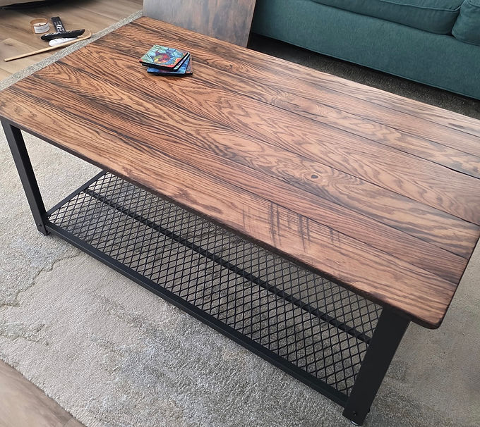 Rustic white oak table top.
