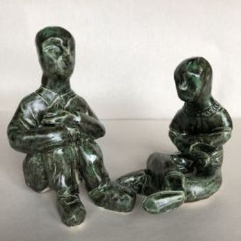 Reclining Clay Figures Henry Moore Inspired