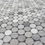 Thumbnail: Penny Round with Botticino + Wooden White + Athens Gray Polished Mosaic
