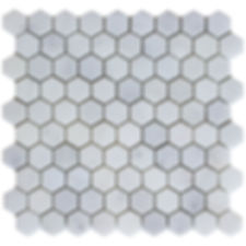 Milas White 1 1/4" Honeycomb Honed Mosaic