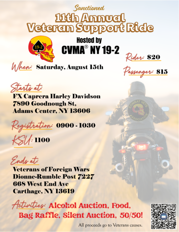 NY 19-2 11th Annual Veteran Support Ride