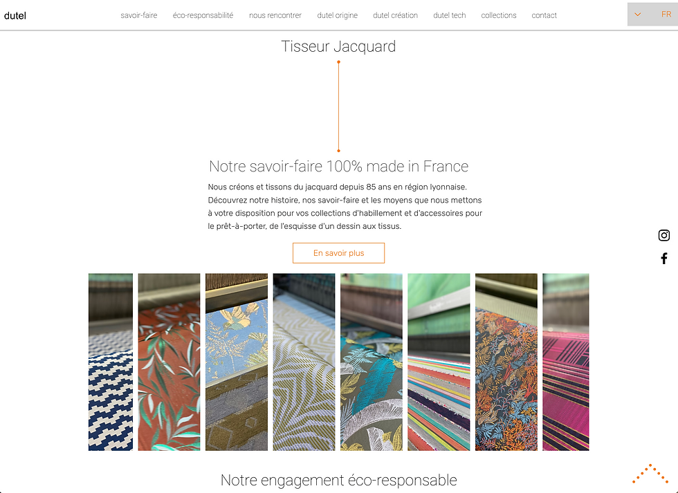 ikken studio - céline dutel - Graphiste print et web, accompagnement au développement d'activité - Site Dutel s.a.s Créateur et tisseur Jacquard