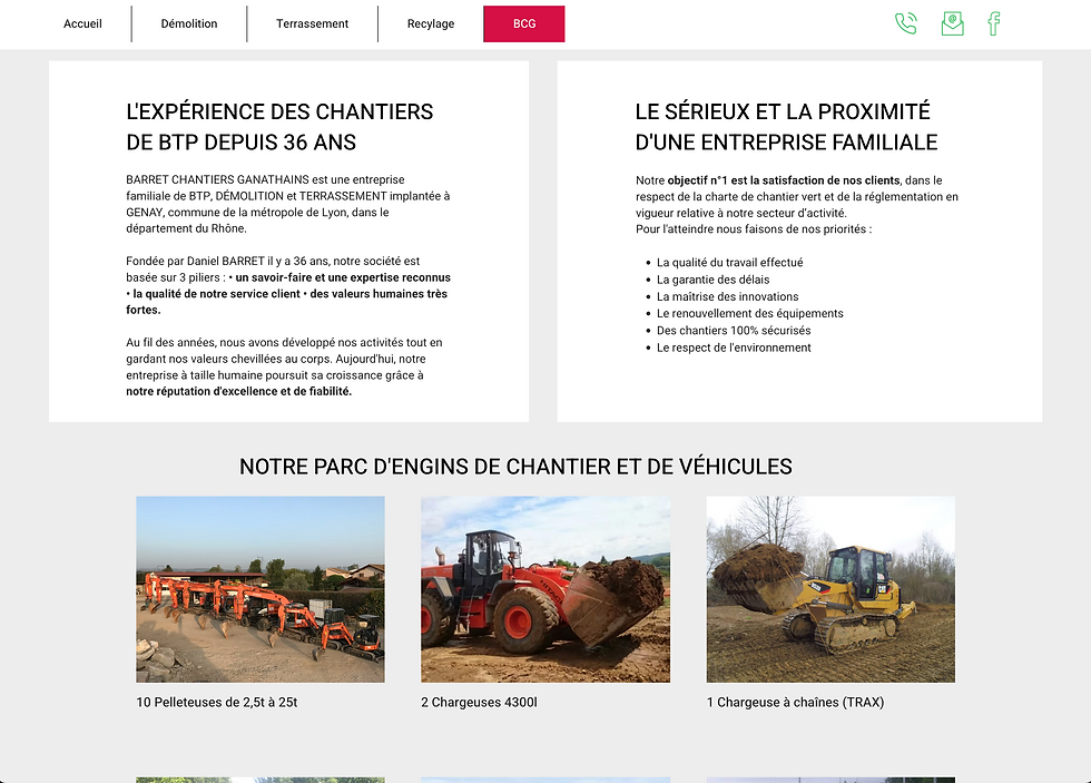 ikken studio - céline dutel - Graphiste freelance print et webmaster - Site Barret Chantiers Ganathains - BCG