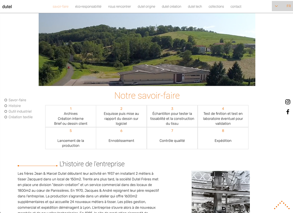 ikken studio - céline dutel - Graphisme, identité visuelle, site internet, support de communication - Site Dutel s.a.s Créateur et tisseur Jacquard