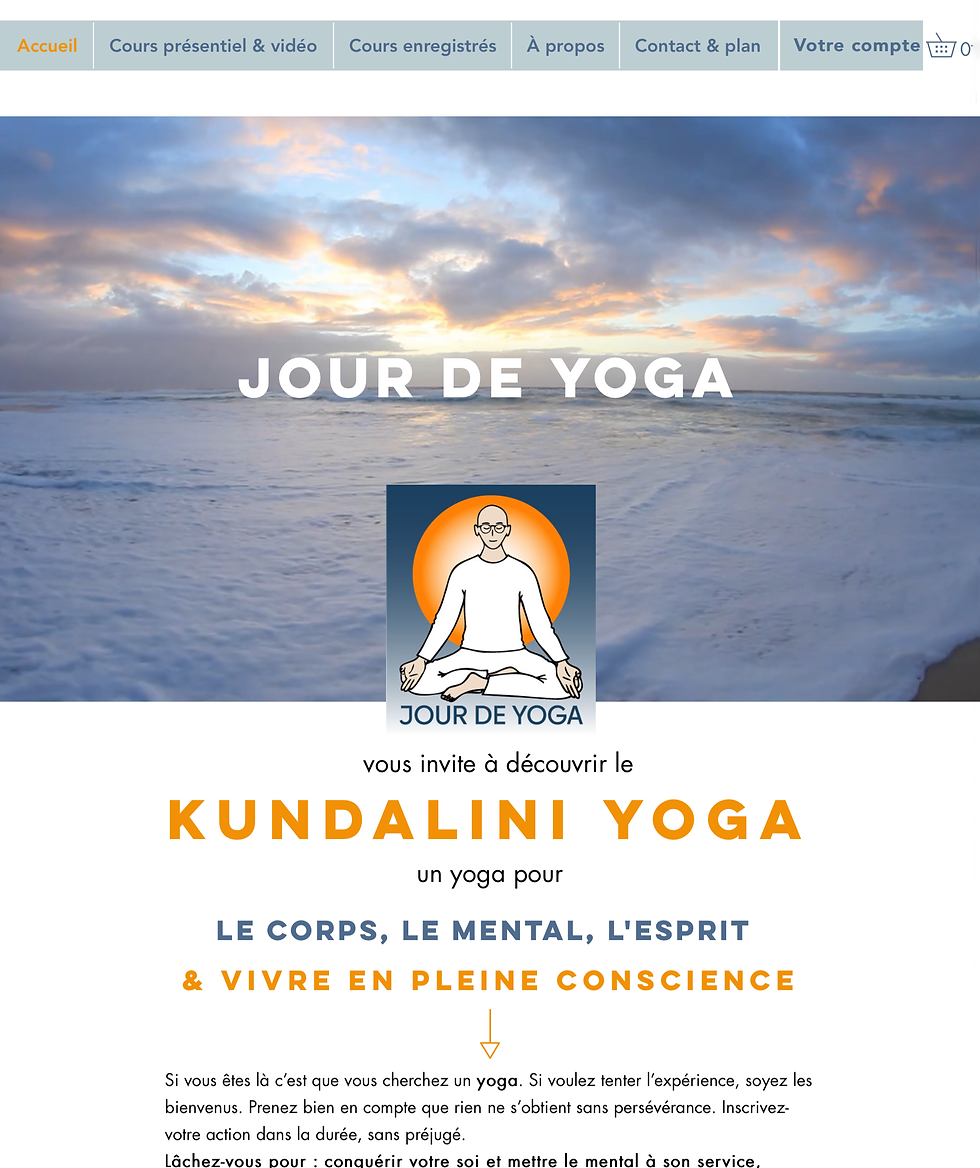 ikken studio - céline dutel - Graphisme, logo, site internet vitrine et marchand - Site Jour de Yoga - Kundalini Yoga