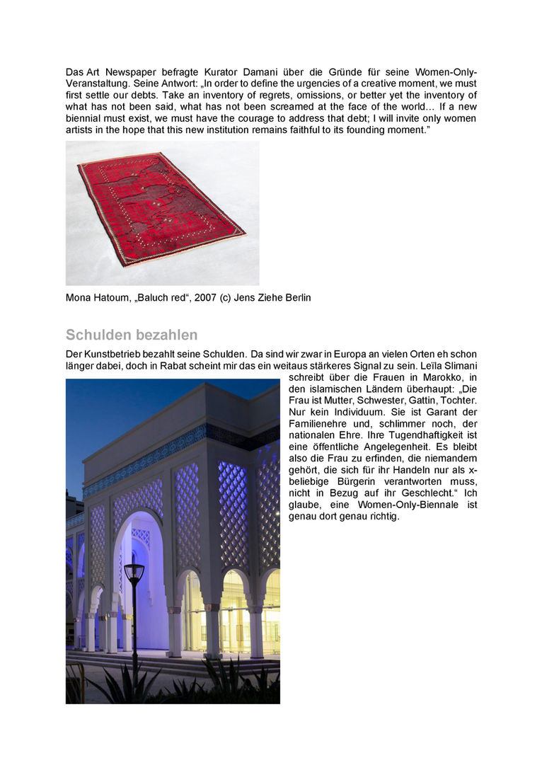 Abdelkader Damani-REVUE DE PRESSE-Biennale de Rabat-Artemisia