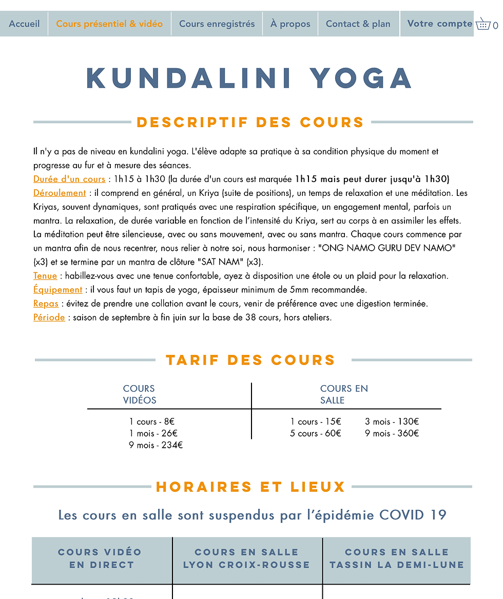 ikken studio - céline dutel - Graphiste print et web, accompagnement au développement d'activité - Site Jour de Yoga - Kundalini Yoga