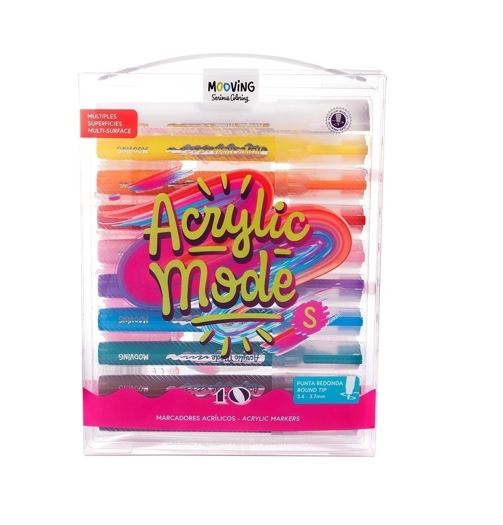 MARCADORES MOOVING COLORING ACRILICOS X10
