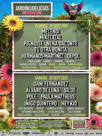 Jardín de las Delicias 2025, cartel por días y entradas
